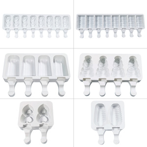 Moule à glace en silicone pour enfants, <span class=keywords><strong>de</strong></span> haute qualité, à utiliser en été, avec bâtonnets en bois, best-seller - Product Image 2