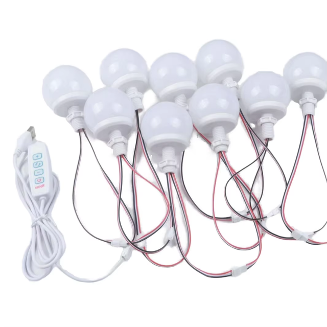 50mm LED Modern USB 5V LED Makeup Mirror Light 3 Color Temperatures Perforated IP20 Rated Touch Control Dressing Table Lamp