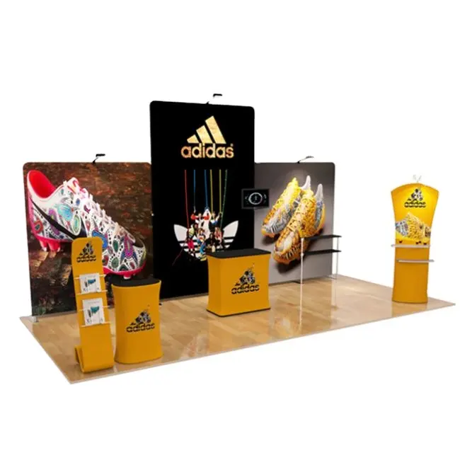 Latest tension fabric full color display promotion hire expo trade show booth