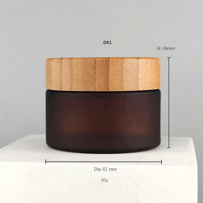 frosted amber with bamboo lid