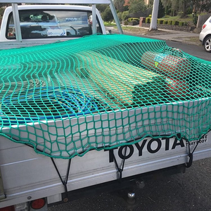 <span class=keywords><strong>Red</strong></span> de Carga para Camión de Polipropileno Anudada/Sin Nudos, Personalizada en Negro y Verde con Borde Reforzado para Seguridad de Carga - Product Image 1