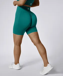 Custom Ropa Deportiva Mujer Gym Fitness 5 Piece Seamless Long Sleeve Top Sports Bra Scrunch Butt Leggings Workout Set For Women