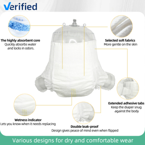 Pannolini per Bambini Personalizzati OEM in Materiale Ecologico con Tecnologia a Nucleo Sospeso per Rapida Distribuzione del Liquido - Product Image 2