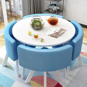 Modern design commercial used fast food restaurant sets cheap metal iron coffee shop tables with 4 chairs dining room furniture