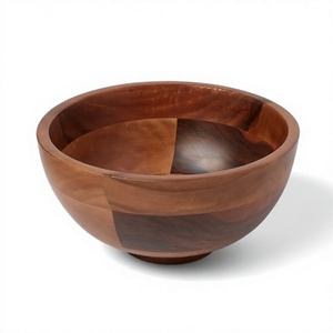 Bols de service classiques en bois d'acacia écologique de haute qualité, faits à la main, compatibles lave-vaisselle, sans danger pour les aliments, style moderne, en stock, pour cadeaux promotionnels - Product Image 3