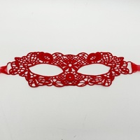 Masker Renda Masquerade Masker Mata Wanita Seksi Gaya Venesia dengan Ikat Pita untuk Wanita Merah