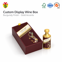 Boîte à vin en carton rigide écologique de luxe, emballage personnalisé pour bouteille de vin et verre, boîte cadeau avec insert en papier gaufré et doré