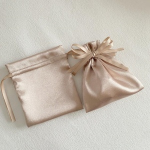 Recyclable Custom Logo Glossy Drawstring Colored T-Knot Pockets Silk Fabric Storage Gift <b>Packaging</b> <b>Bags</b> for Wedding Candy - Product Image 6