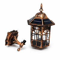Lanterne solaire à détecteur de mouvement, style vintage, pour cour, véranda, lampe murale étanche, décoration extérieure pour patio, portail, villa