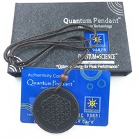 Bio Quantum Scalar Energy pierre de Lave naturelle, accessoire de bijoux, collier avec pendentif rond en shunite