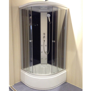 Salle de bain en gros portable salle de <span class=keywords><strong>douche</strong></span> d'angle en verre rond - Product Image 4