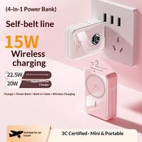 Nouvelle batterie externe portable 4-en-1 avec support magnétique, sortie 22,5 W, compacte et légère, 10 000 mAh, batterie mobile en plastique