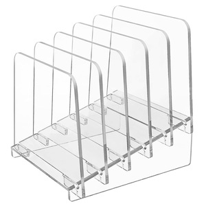 Hiện đại thân thiện với môi trong suốt nhiều lớp Máy tính để bàn giá sách có thể tháo rời <span class=keywords><strong>Acrylic</strong></span> Divider cho nghiêng tập tin lưu trữ hiển thị giá - Product Image 1