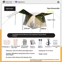 Auvent extensible anti-UV respirant à double couche, tente gonflable de camping pour pique-niques et sorties à la plage