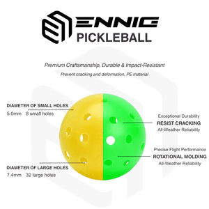 ENNIG PK4026, la Primera Pelota de Entrenamiento de Pickleball del Mundo con Orificios Grandes y Pequeños, Durabilidad Prolongada y Estabilidad - Product Image 2