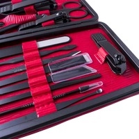 Kit de manucure et pédicure professionnel 15 pièces en acier inoxydable, outils de beauté, coupe-ongles et pince à ongles tranchants, texture cure-dent