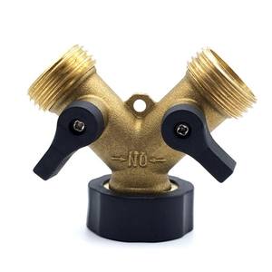 Robinet <span class=keywords><strong>Y</strong></span> Splitter Collecteur en laiton Connecteur de tuyau de <span class=keywords><strong>machine</strong></span> <span class=keywords><strong>à</strong></span> <span class=keywords><strong>laver</strong></span> <span class=keywords><strong>à</strong></span> deux voies 3/4" - Product Image 1