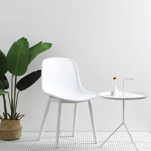 Modern Minimalist Lounge <b>Chair</b> Black White <b>Stackable</b> Conference <b>Chair</b> Adult Use - Product Image 4