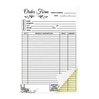 Carnet de factures et bons de commande autocopiants 8,5x5,5 pouces (140x210mm) et 210x279mm, format A4, A5, A6, avec feuillets duplicata et formulaires NCR