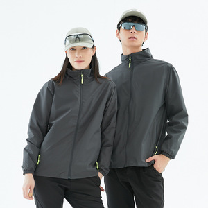 Veste <span class=keywords><strong>de</strong></span> travail zippée imperméable coupe-vent à col montant, style salopette, pour l'automne, personnalisable avec logo - Product Image 6