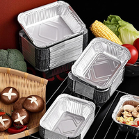 Einweg-Alufolienbehälter mit Deckel Aluminiumschalen zum Mitnehmen für Kochen, Backen, Catering, Party-Mahlzeitenvorbereitung, Takeaway, Einfrieren