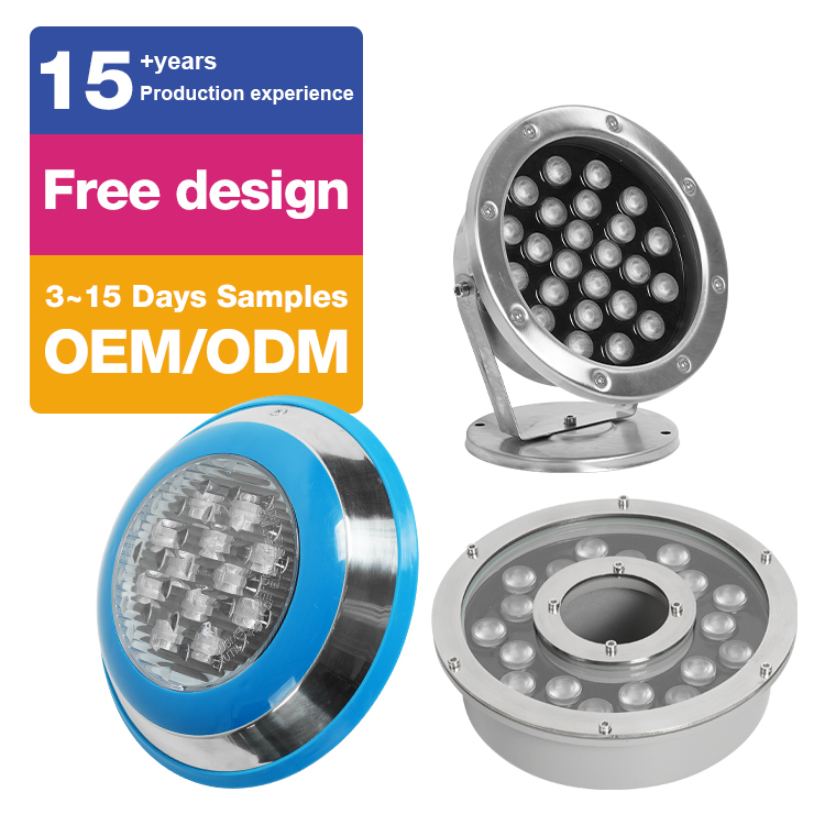 DC24V AC24V 9W 12W 24W Underwater RGB Lamp Fountain Led Lights China Led Swimming Pool Light