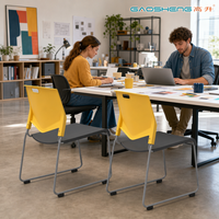 Chaise empilable en plastique GAOSHENG avec structure métallique, facile à transporter et à assembler, idéale pour les salles de classe et les salles de réunion