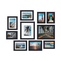 Vittanly Set bingkai foto kayu 10 Pak bingkai galeri dekorasi dinding kolase Set 2 buah 8x10 4 buah 5x7 4 buah 4x6 hitam pemasangan dinding