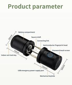 Serrure de porte électronique intelligente Tuya avec poignée <span class=keywords><strong>tubulaire</strong></span> à empreintes digitales, WiFi et contrôle par application pour portes en bois et en aluminium - Product Image 6