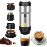 Machine à expresso automatique haute pression 20 bars, alimentation par batterie/USB, design portable pour utilisation en camping-car ou voiture, technologie de chaleur constante