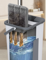 Serpillère en microfibre BENHENG pour nettoyage humide et sec, avec seau mains libres et facile à utiliser