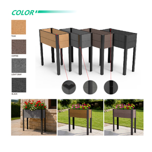 Bacs de Jardin Surélevés en Bois WPC pour l'Extérieur, Jardinières Élevées en Plastique Imperméables pour Légumes et Fleurs, Faciles à Assembler - Vente en Gros - Product Image 4