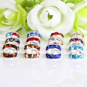Cubic Zirconia Beaded Bracelet Components 6 8 10 12mm <b>Square</b> Shape DIY Jewelry Findings With Diamond Spacers Wheel Rims - Product Image 3
