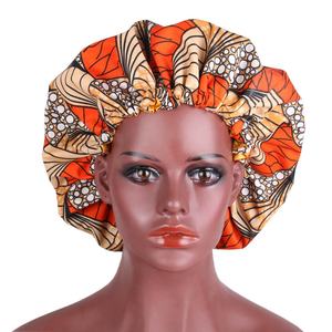 Foulard en <span class=keywords><strong>Satin</strong></span> à Double couche réversible, imprimé cire africaine, doux, personnalisé, Bandana, grand <span class=keywords><strong>Bonnet</strong></span> en soie, Ankara, nouvelle collection 2020 - Product Image 4