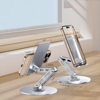 Support de téléphone portable rotatif stable pour bureau, support de tablette pliable réglable en acier