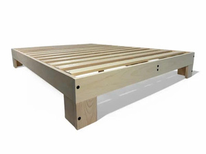Cadre de lit plateforme en bois massif fait main, mobilier de chambre moderne, taille double avec tiroirs, personnalisation des couleurs - Product Image 3