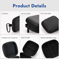 Estuche portátil para minilinterna EDC, bolsa de transporte resistente al agua para luz de camping con clip de mosquetón para senderismo y camping