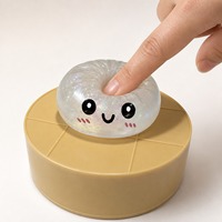 Jouet souple personnalisé en forme de boulette avec visage amusant, en TPR, à remontée lente, anti-stress, assortiment aléatoire, pour cadeaux de fête, vente en gros