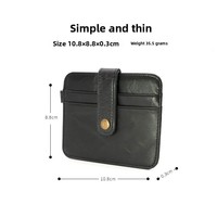 ODM OEM Custom 2026 Dompet Kartu Kulit Asli Berlapis Minyak dengan Gesper, Dompet Koin Multifungsi, Gantungan Kunci, Dompet SIM