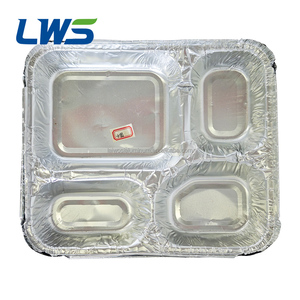 LWS <strong>Aluminum</strong> 4-<strong>Compartment</strong> <strong>Compartment</strong> <strong>Aluminum</strong> <strong>Foil</strong> Container Wholesale Airline Catering <strong>Foil</strong> <strong>Tray</strong> 4 <strong>Compartment</strong> - Product Image 3