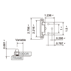 1/2" Self Closing <strong>Hinges</strong> for Kitchen Cabinet Cupboard Face Frame <strong>Hinge</strong> <strong>American</strong> Self Close <strong>Hinges</strong> 1.5mm - Product Image 5