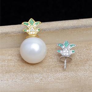 Accessoires de perles DIY en argent S925, aiguille droite, ananas, plateau 5495 - Boucles d'oreilles à clous tendance, accessoires de pendentif - Product Image 1