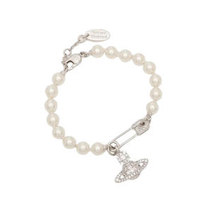 Pulsera de Alta Gama Vivienne Classic Planet con Dijes de Zirconia y Aleación Chapada en Oro para Mujer - Product Image 5