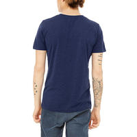 T-shirts en coton biologique unisexe à col en V, coupe ajustée, décontractés, personnalisables, vierges, pour la vente en gros OEM