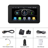 Podofo - Pantalla Táctil IPS Portátil de 4.7'' con CarPlay/Android Auto Inalámbrico, Navegación GPS/BT/FM/AUX/EQ/Salida de Audio/Fácil Instalación