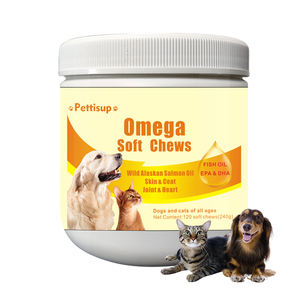 Golosinas de Aceite de Pescado para Perros y Gatos, Omega 3, Ácidos Grasos, Masticables Suaves, Máxima Potencia, Omega 3 para Perros, 120 Unidades, Favorecen la Salud de la Piel y el Pelaje de las Mascotas - Product Image 1