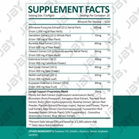 Capsules lymphatiques naturelles et biologiques JBY, extrait d'échinacée purpurea, 60 capsules/flacon, végétaliennes, sans gluten, pour soutenir le système immunitaire et l'énergie