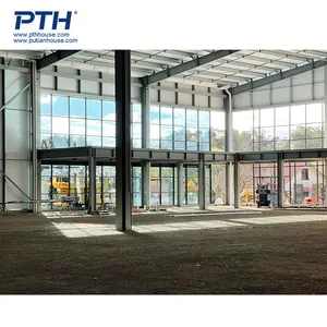 هيكل فولاذي مسبق التجهيز متعدد المقاسات من PTH مع هيكل طويل للمبنى المكتبي