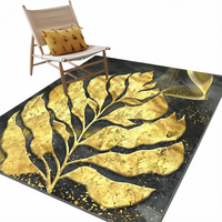 Tapis moderne brillant en polyester à motifs floraux, anti-bactérien et imperméable pour salon, chambre et décoration intérieure