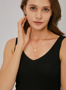 Hot Sale Stylish Geometric Cuban Chain 18inches Anniversaries Classic Unisex Brass <b>Opal</b> Charm <b>Necklace</b> 14K <b>Gold</b> Fashionable - Product Image 3